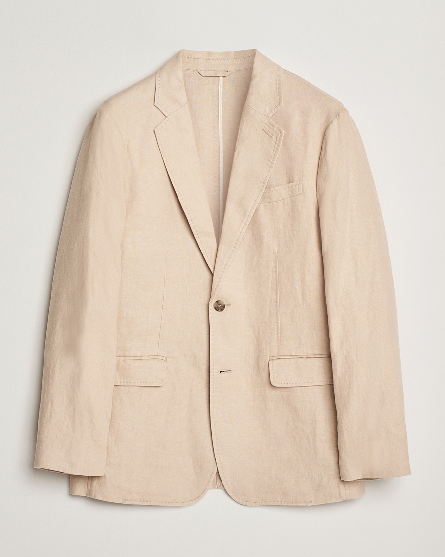Homme | Blazers | GANT | Slim Fit Garment Dyed Linen Blazer Dry Sand