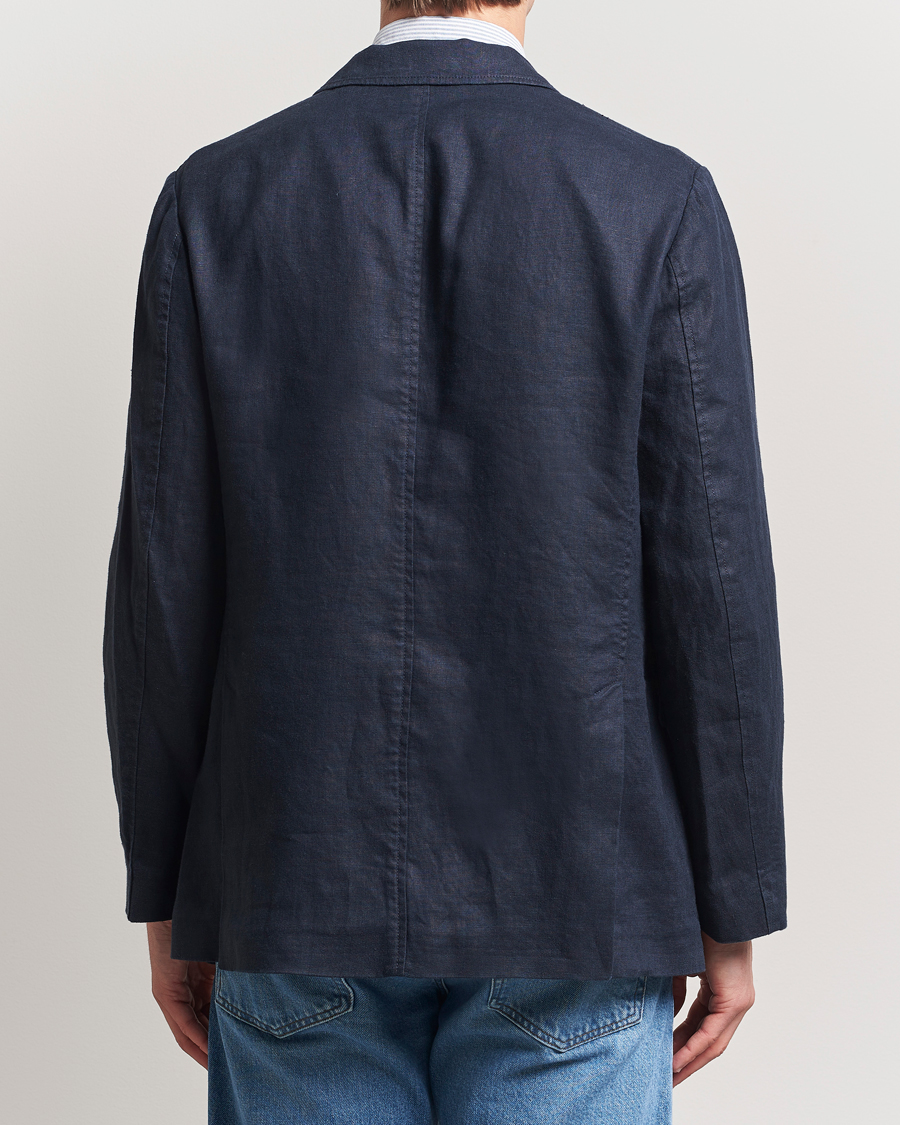 Homme | Blazers | GANT | Slim Fit Garment Dyed Linen Blazer Evening Blue
