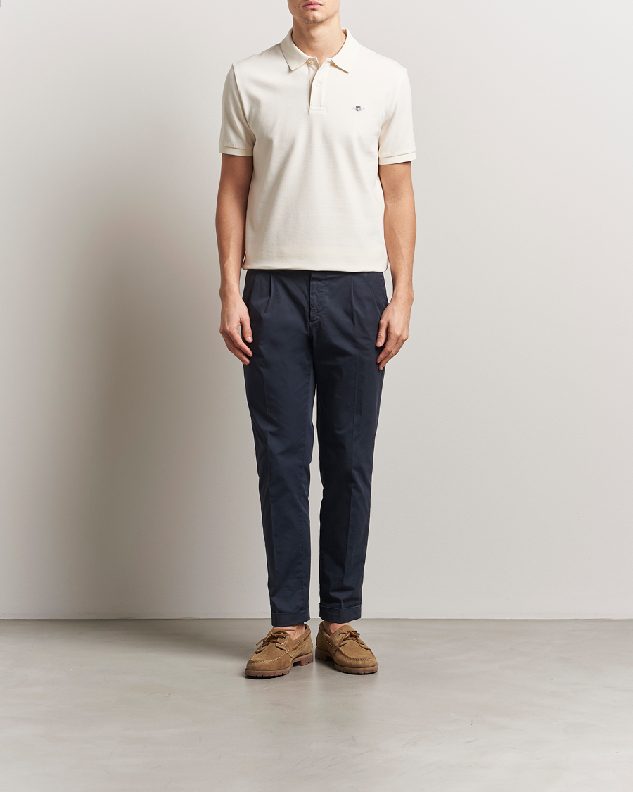 Homme | Polos | GANT | Textured Polo Cream