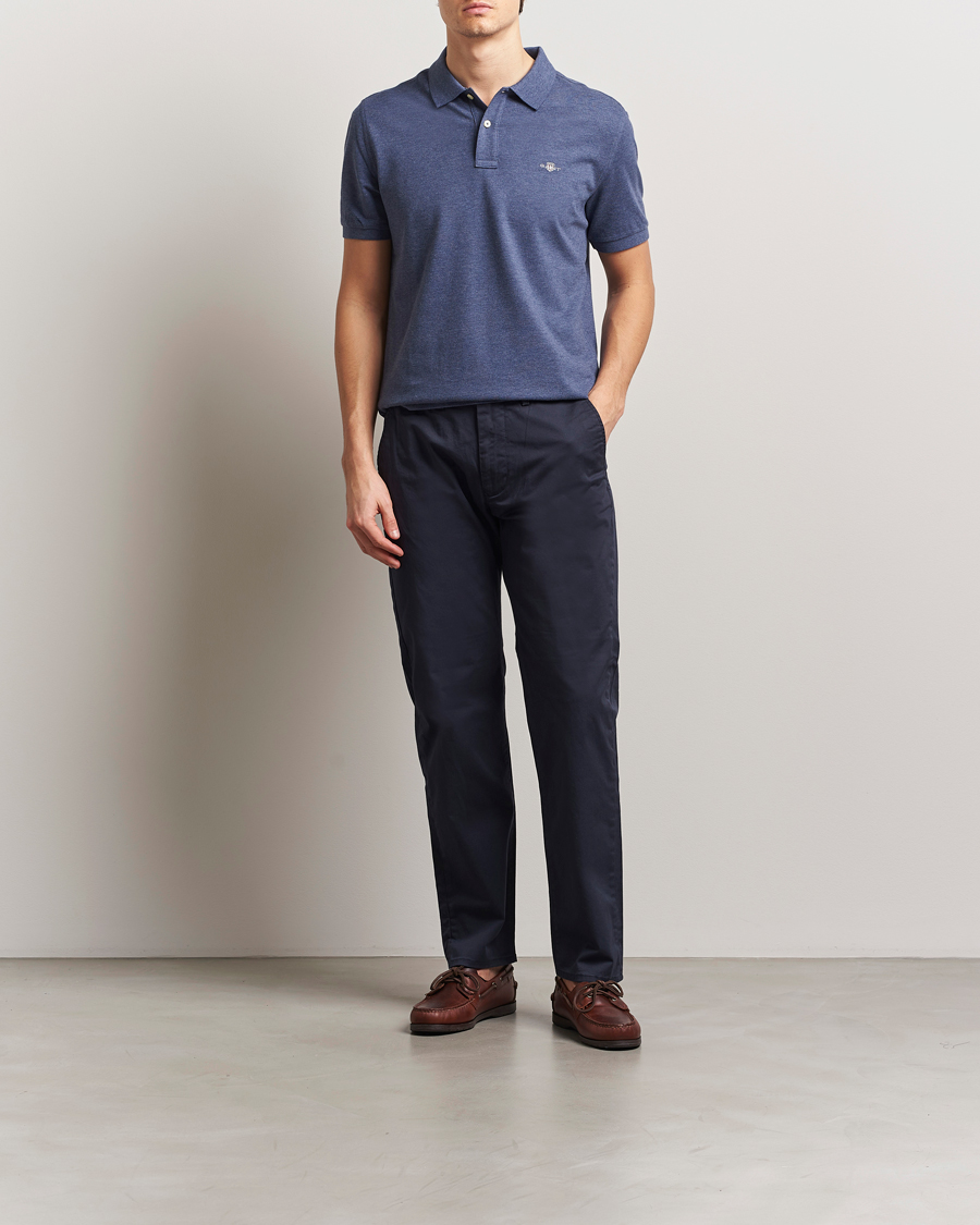 Homme | Polos | Gant | The Original Polo Dark Jeans Melange