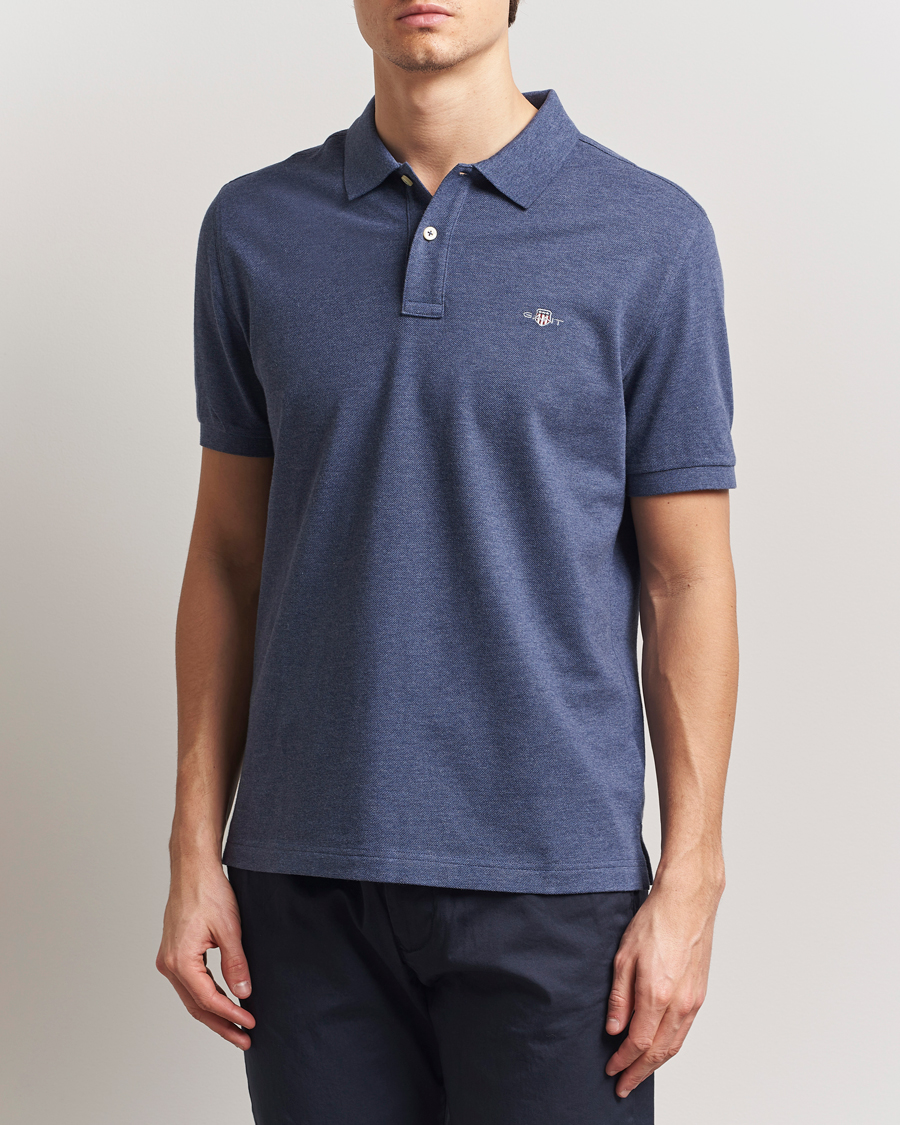 Homme | Polos | Gant | The Original Polo Dark Jeans Melange