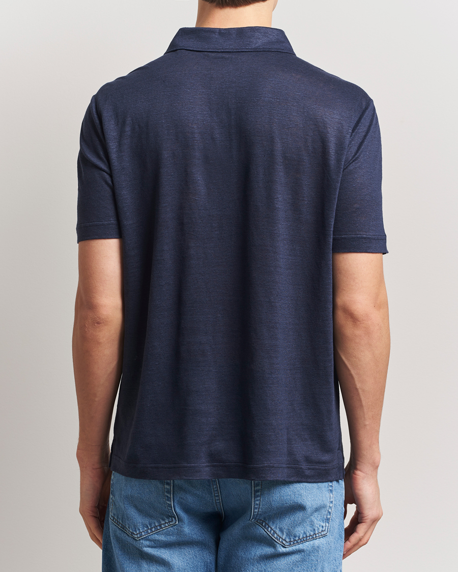 Homme | Polos | Gant | Linen Polo Evening Blue