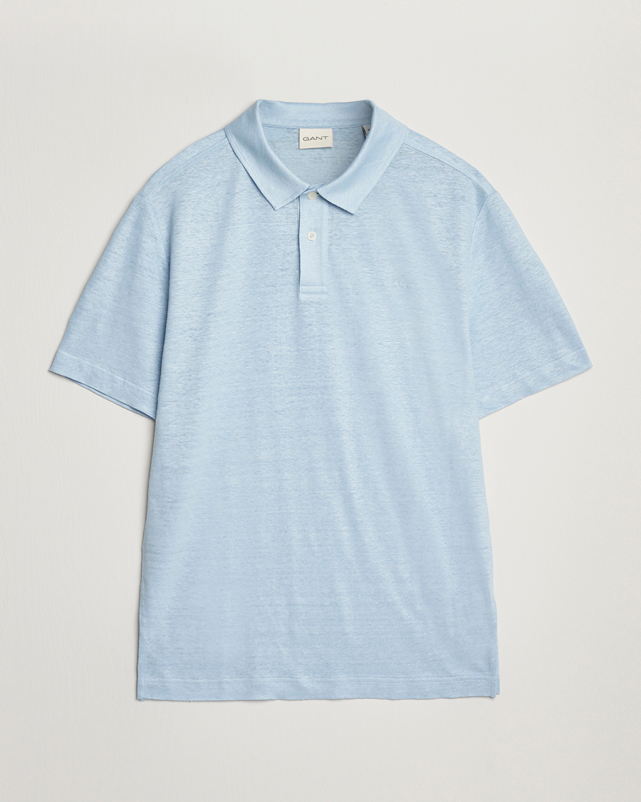 Homme | Polos | GANT | Linen Polo Fresh Blue