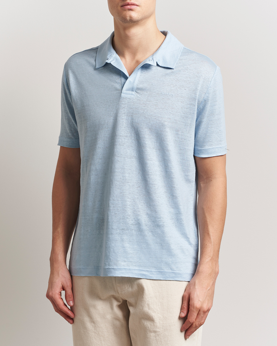 Homme | Polos | GANT | Linen Polo Fresh Blue