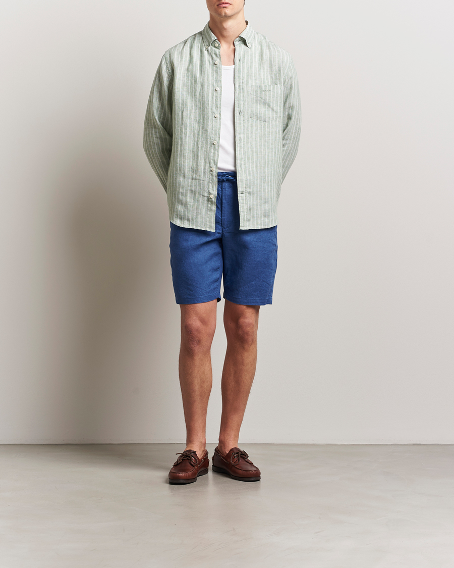 Homme | Shorts | GANT | Relaxed Linen Drawstring Shorts Rich Blue