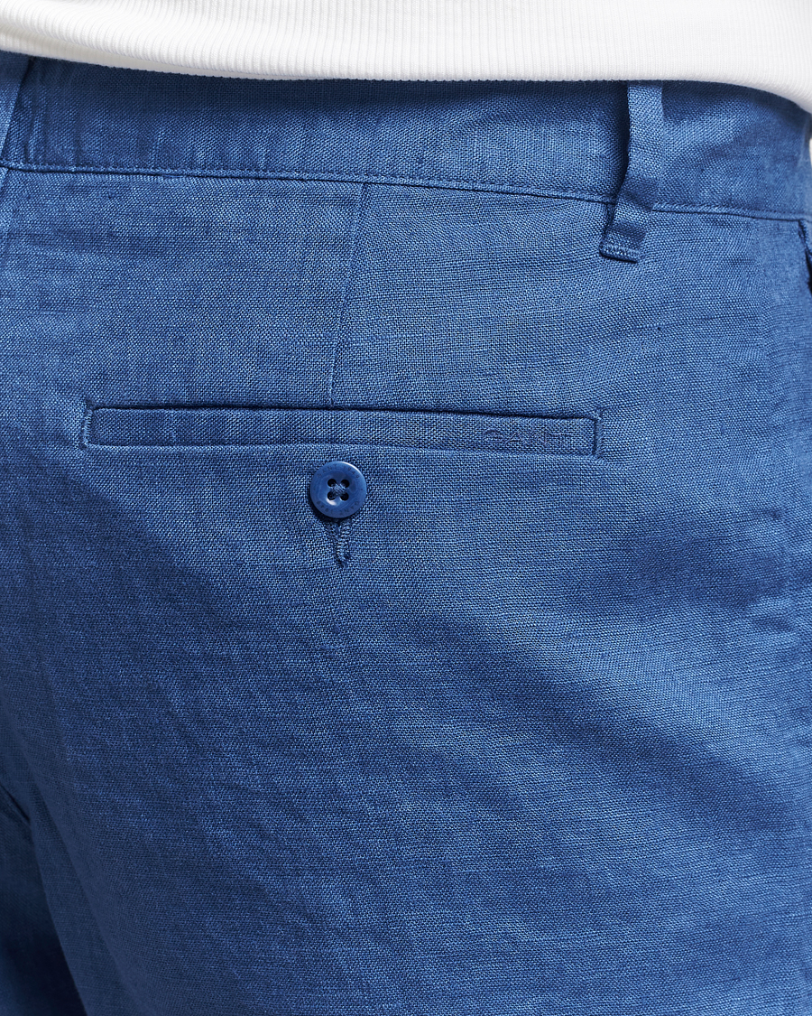 Homme | Shorts | GANT | Relaxed Linen Drawstring Shorts Rich Blue