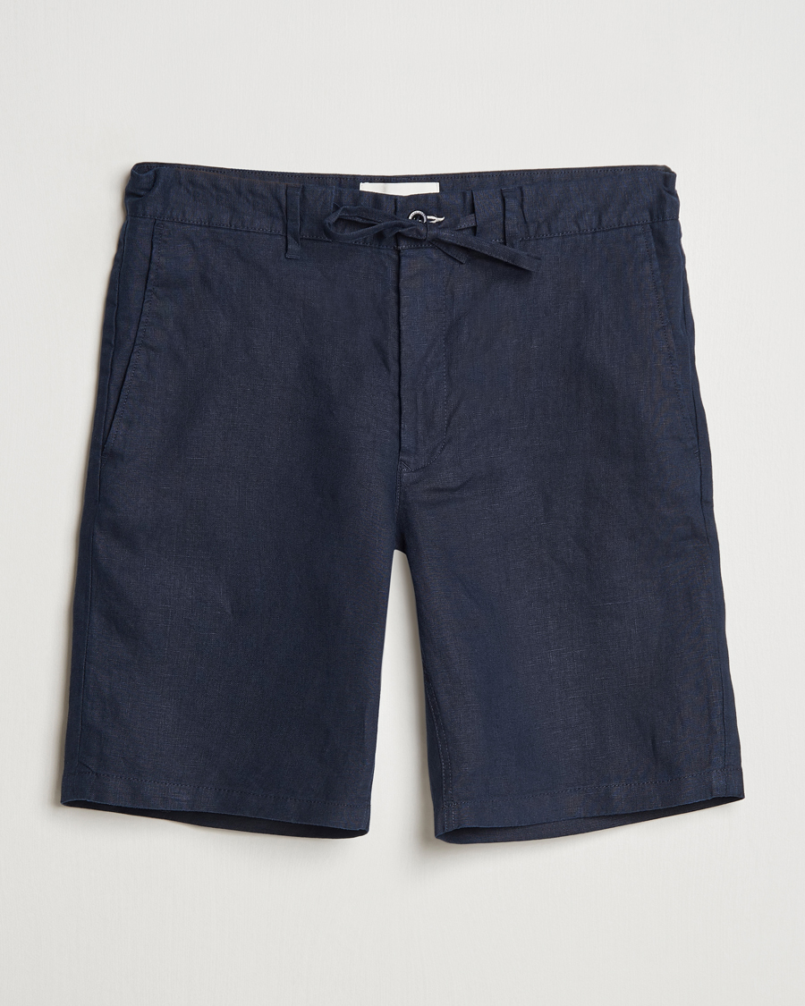 Homme | Shorts | GANT | Relaxed Linen Drawstring Shorts Evening Blue