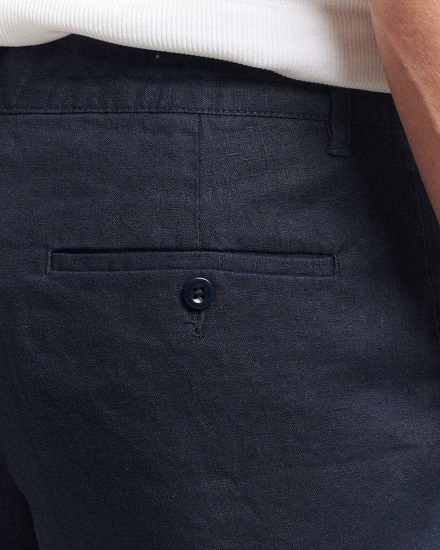 Homme | Shorts | GANT | Relaxed Linen Drawstring Shorts Evening Blue