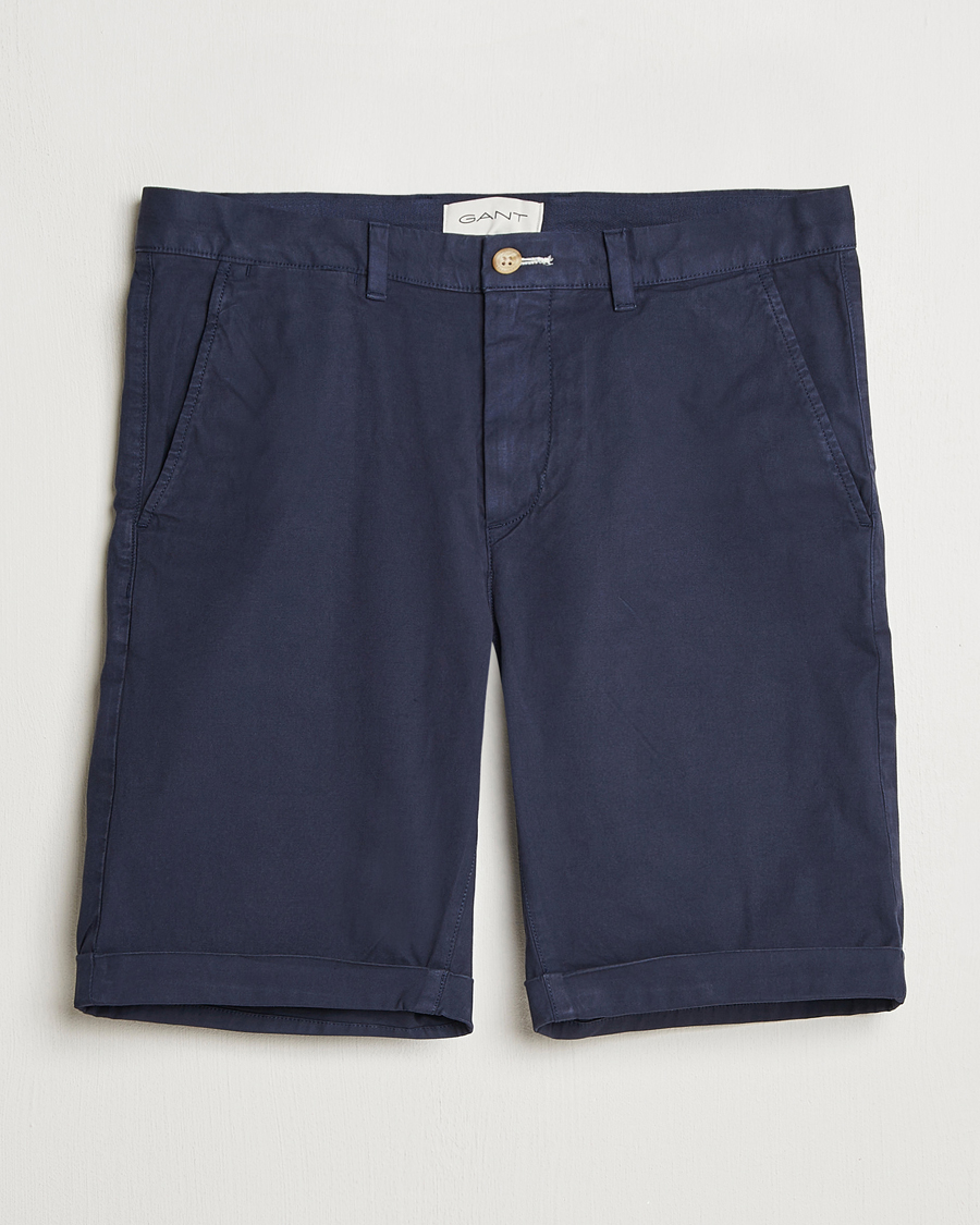 Homme | Shorts | GANT | Regular Sunfaded Shorts Evening Blue