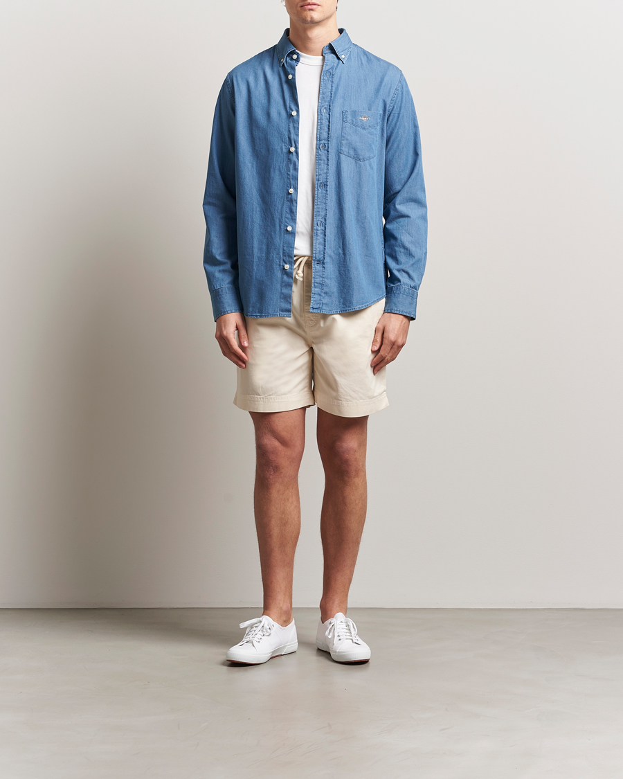 Homme | Shorts | GANT | Regular Sunfaded Drawstring Shorts Cream