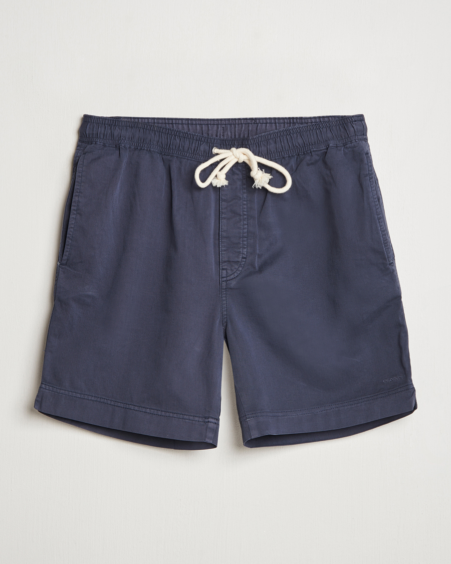 Homme | Shorts | GANT | Regular Sunfaded Drawstring Shorts Evening Blue