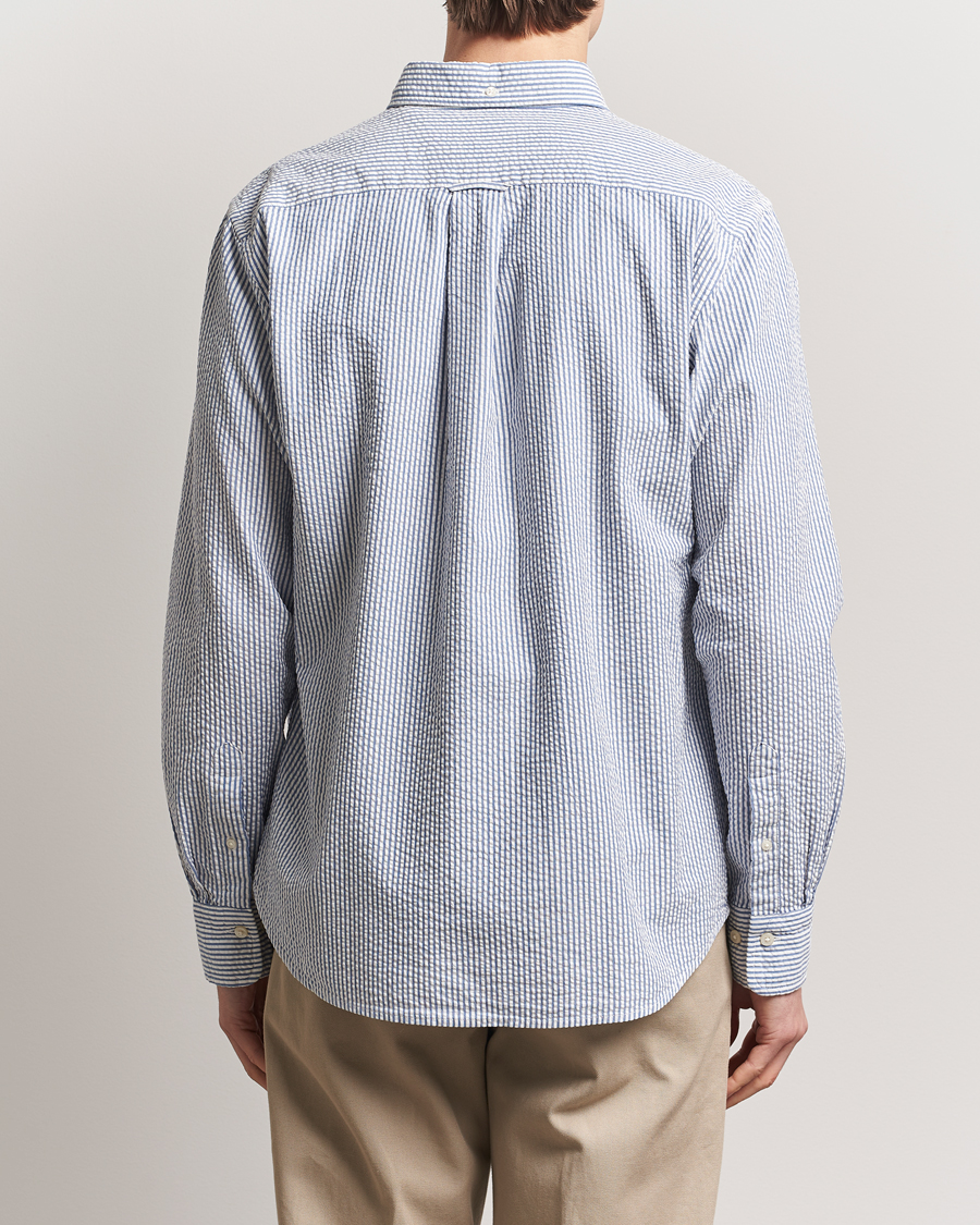 Homme | Chemises | GANT | Regular Fit Striped Seersucker Shirt Rich Blue