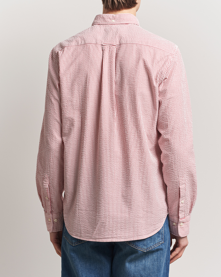 Homme | Chemises | GANT | Regular Fit Striped Seersucker Shirt Ruby Red