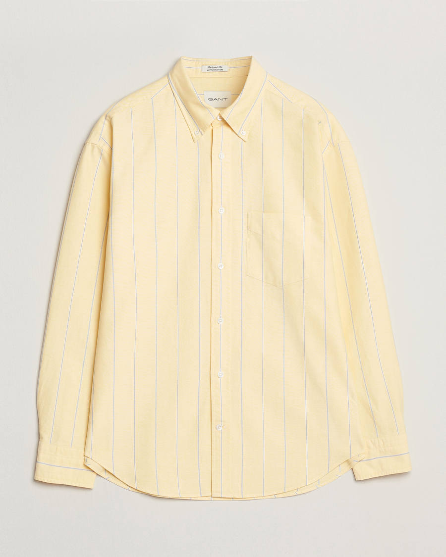 Homme | Chemises | GANT | Regular Fit Heritage Oxford Striped Shirt Banana Yellow