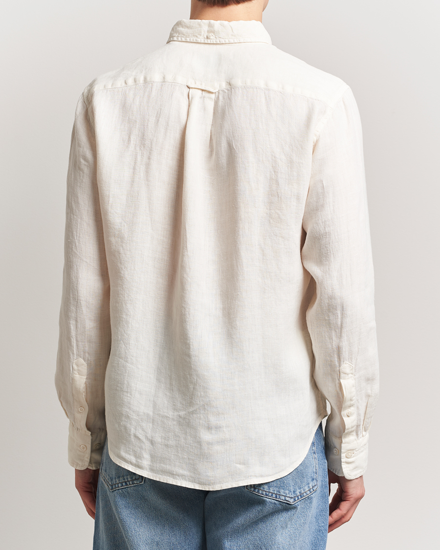 Homme | Chemises | GANT | Regular Fit Garment Dyed Linen Shirt Cream