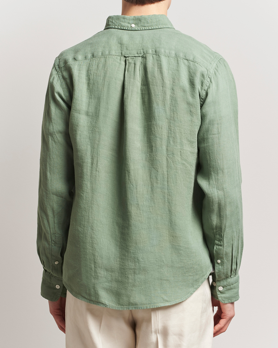 Homme | Chemises | GANT | Regular Fit Garment Dyed Linen Shirt Kalamata Green