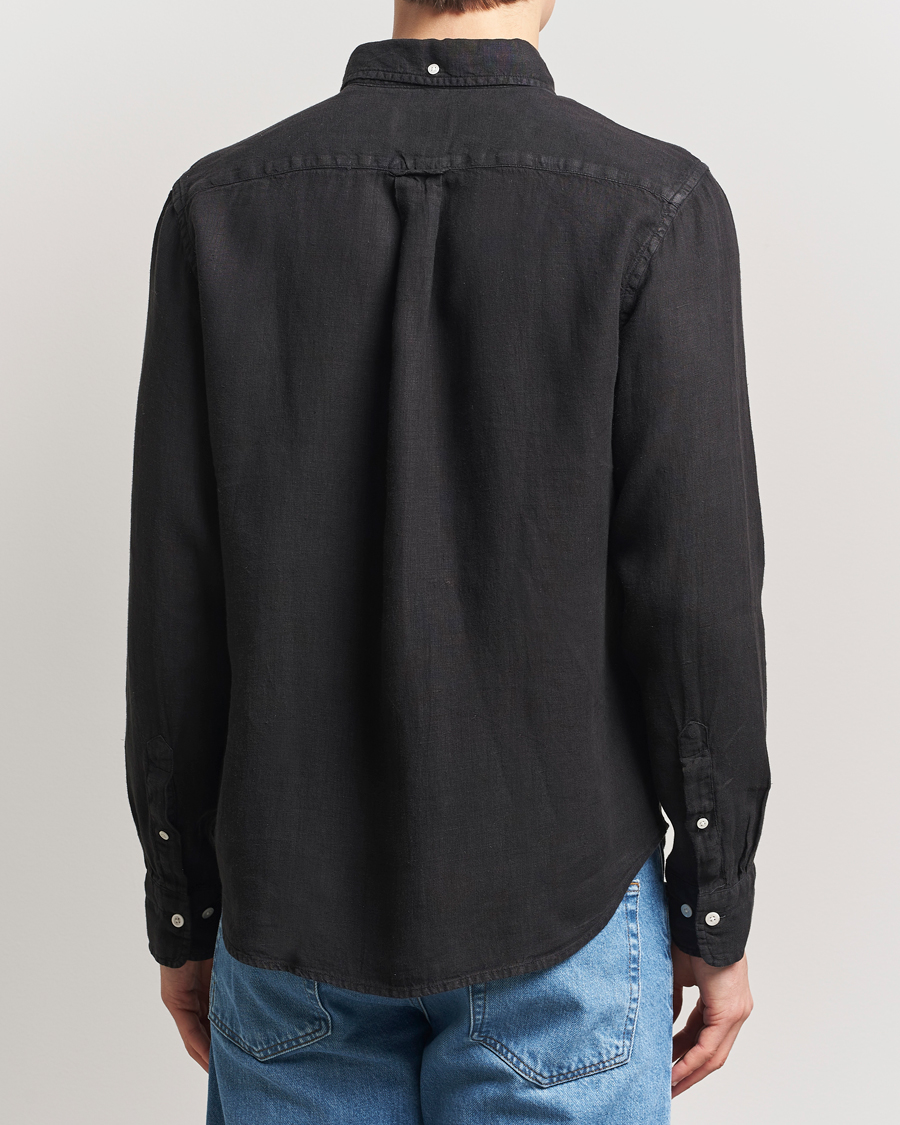 Homme | Chemises | Gant | Regular Fit Garment Dyed Linen Shirt Black