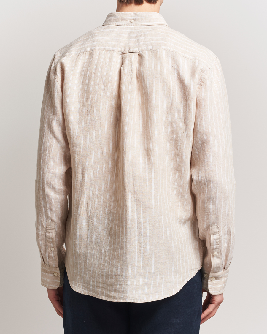 Homme | Chemises | GANT | Regular Fit Linen Striped Shirt Dry Sand