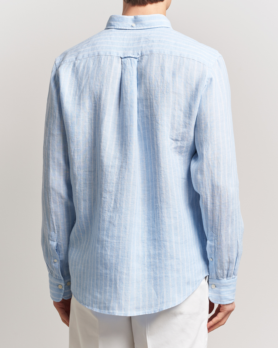 Homme | Chemises | GANT | Regular Fit Linen Striped Shirt Capri Blue
