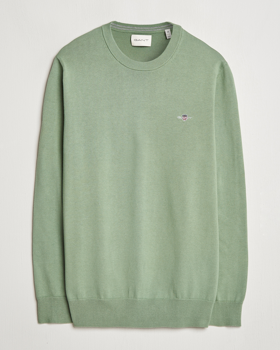 Homme | Pulls Et Tricots | GANT | Classic Cotton Crew Neck Kalamata Green