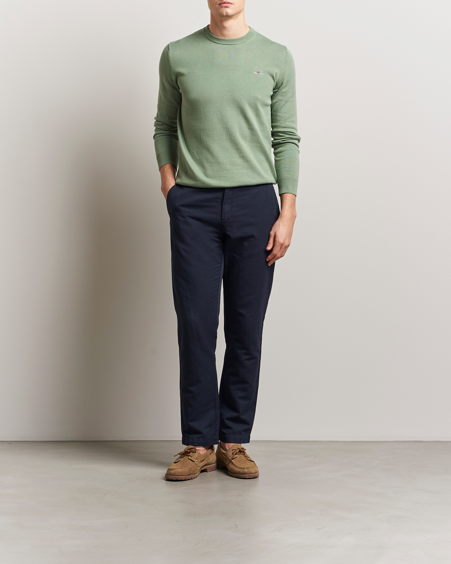 Homme | Pulls Et Tricots | GANT | Classic Cotton Crew Neck Kalamata Green