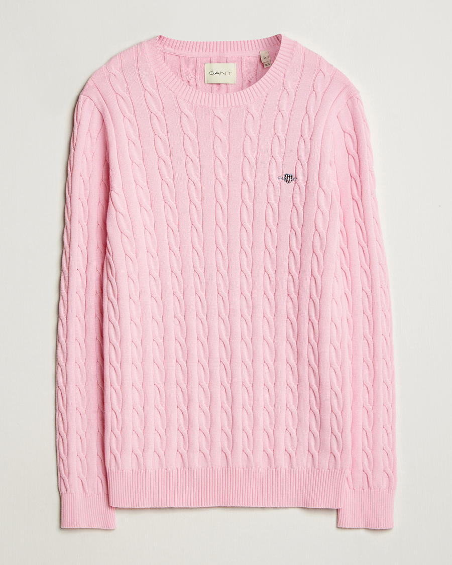 Homme | Pulls Et Tricots | GANT | Cotton Cable Crew Neck Pullover California Pink