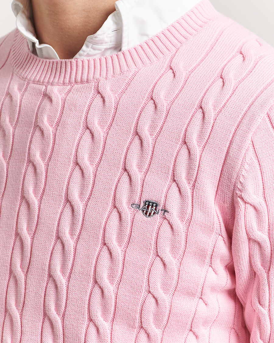 Homme | Pulls Et Tricots | GANT | Cotton Cable Crew Neck Pullover California Pink