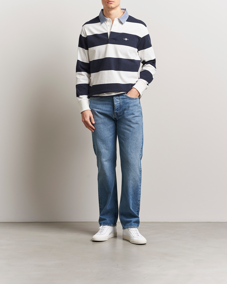 Homme | Pulls Et Tricots | GANT | Chambray Barstriped Rugger Eggshell