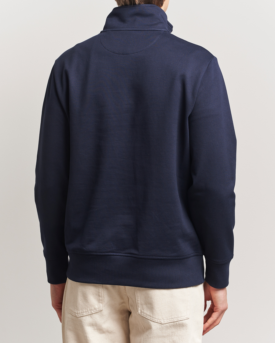 Homme | Pulls Et Tricots | GANT | Script Graphic Half Zip Sweater Evening Blue