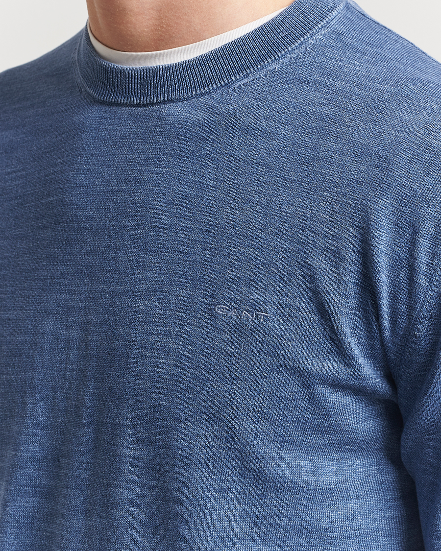 Homme | Pulls Et Tricots | GANT | Sunfaded Crew Neck Sweater Persian Blue