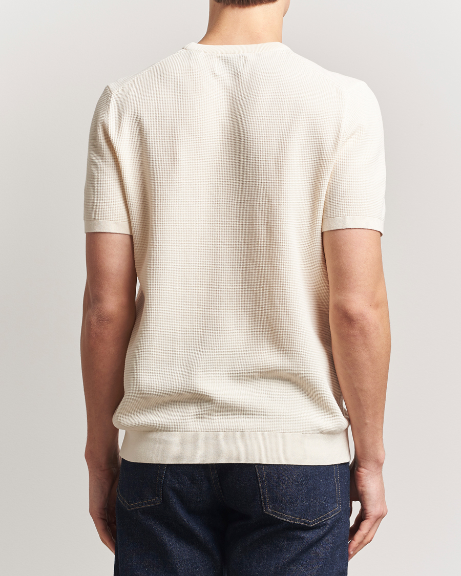 Homme | T-shirts | GANT | Micro Textured Crew Neck T-shirt Cream