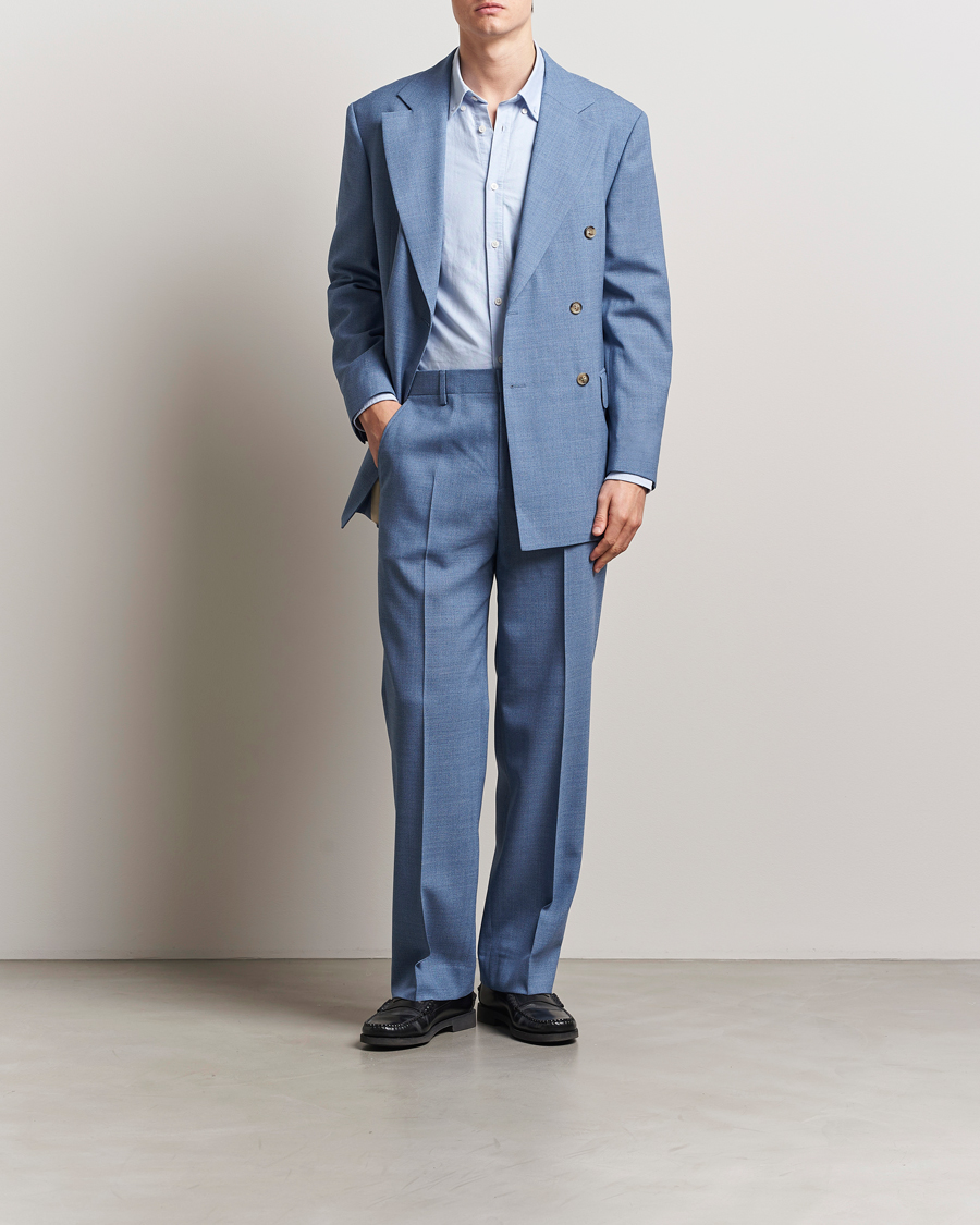 Homme | Pantalons | GANT | Mouline Wool Suit Trousers Salty Sea