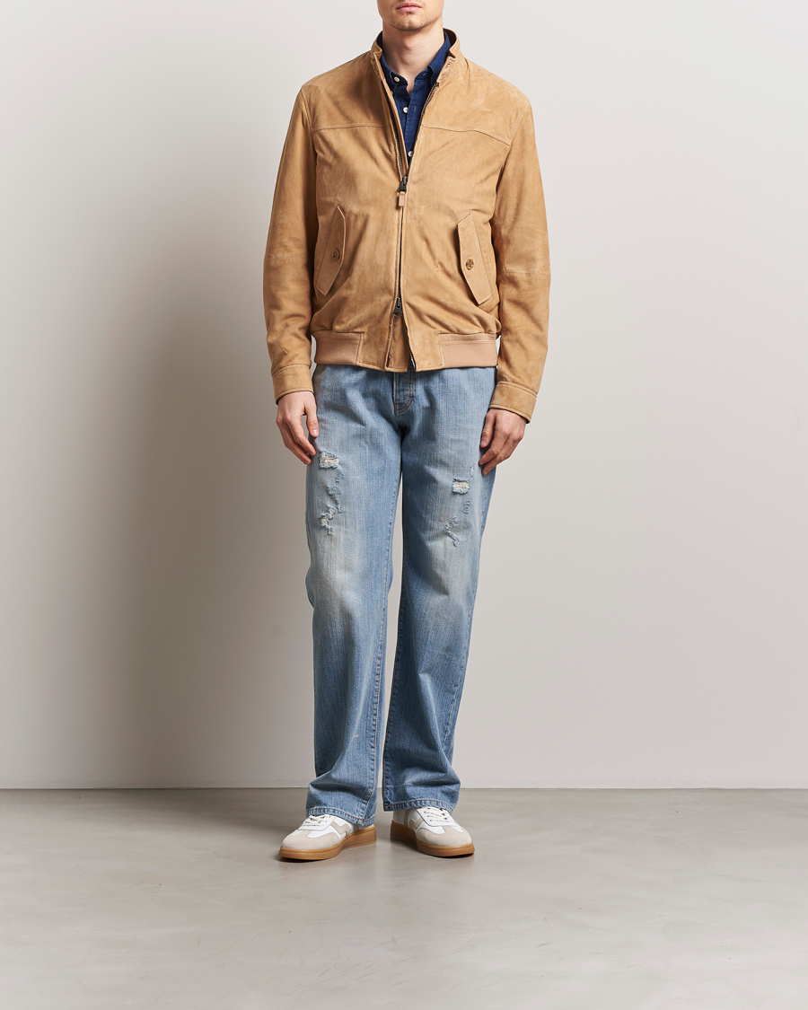 Homme | Manteaux Et Vestes | GANT | Suede Harrington Jacket Warm Khaki