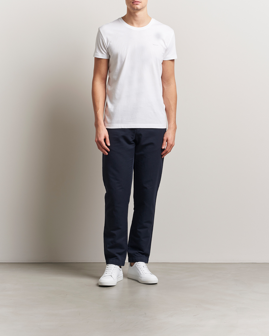 Homme | T-shirts | Gant | 2-Pack Crew Neck T-Shirt Black/White