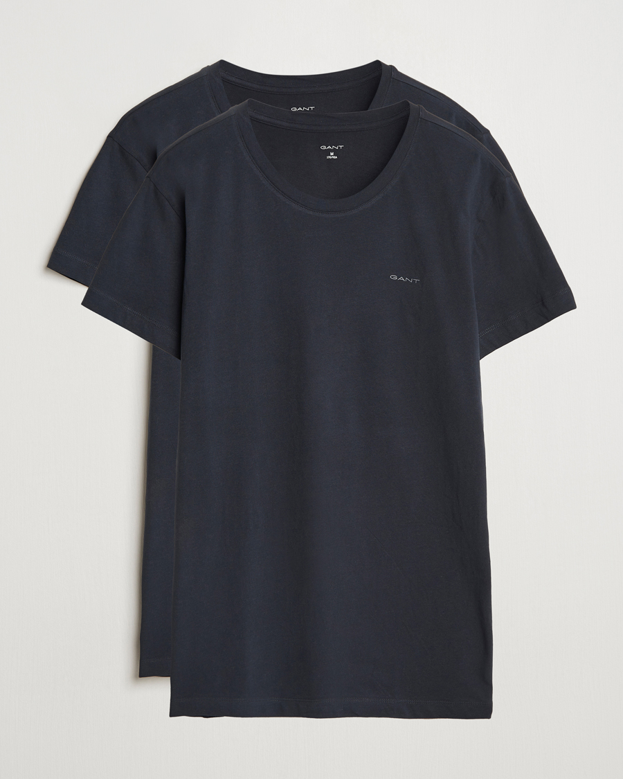 Homme | T-shirts | Gant | 2-Pack Crew Neck T-Shirt Black
