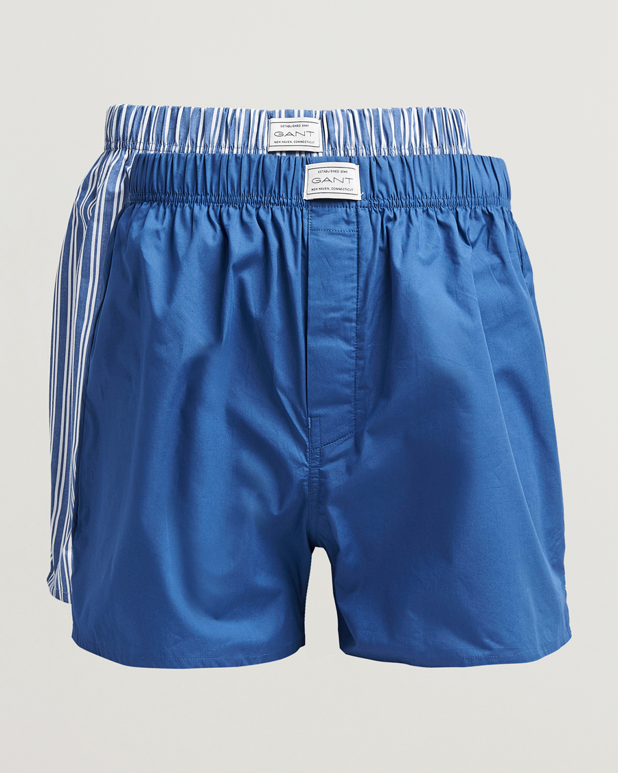 Homme | Sous-Vêtements Et Chaussettes | GANT | 2-Pack Boxer Shorts Rich Blue