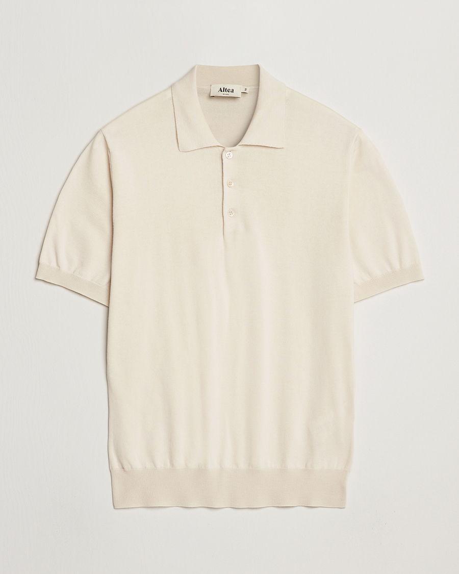 Homme | Polos | Altea | Short Sleeve Cotton Polo Off White