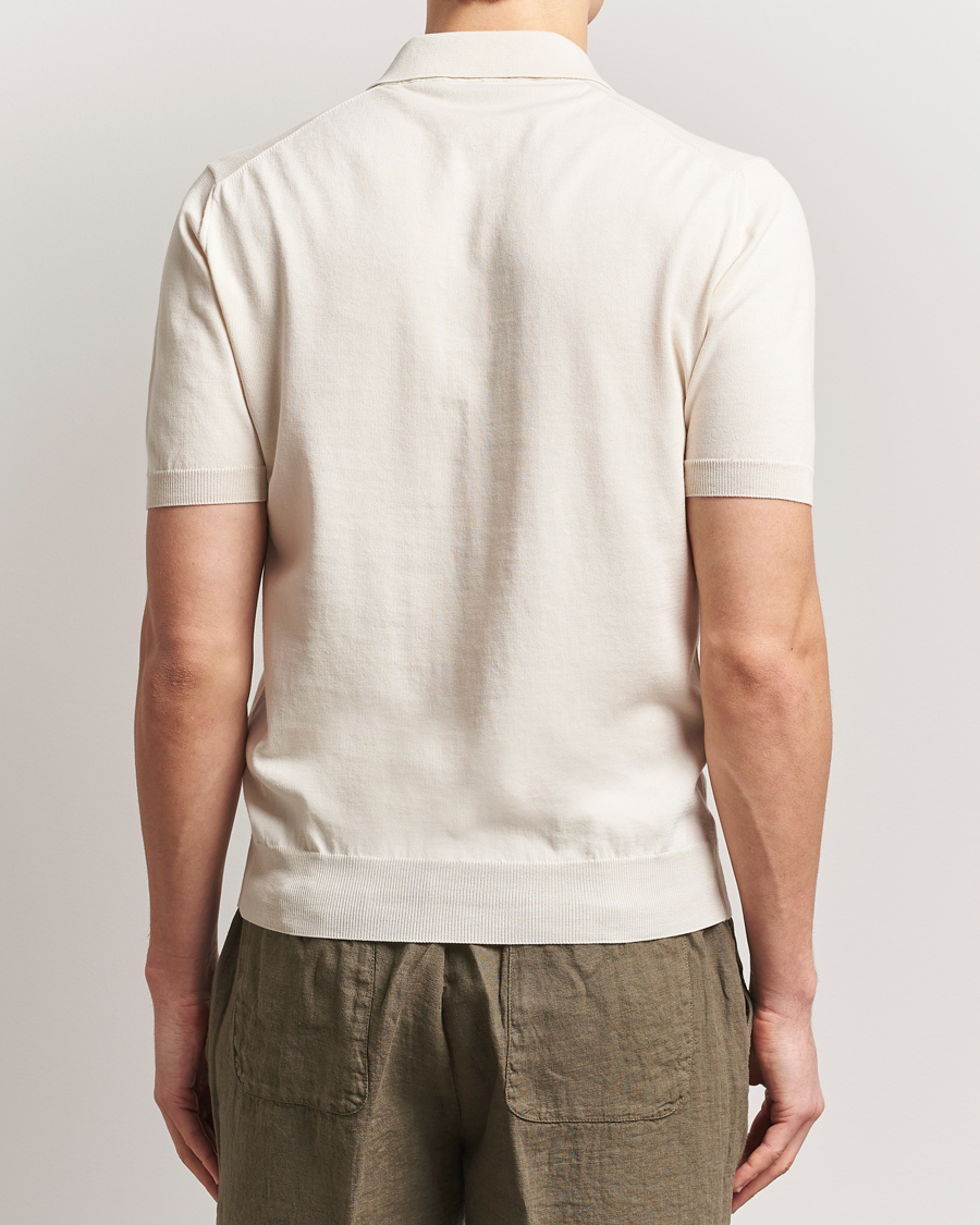 Homme | Polos | Altea | Short Sleeve Cotton Polo Off White