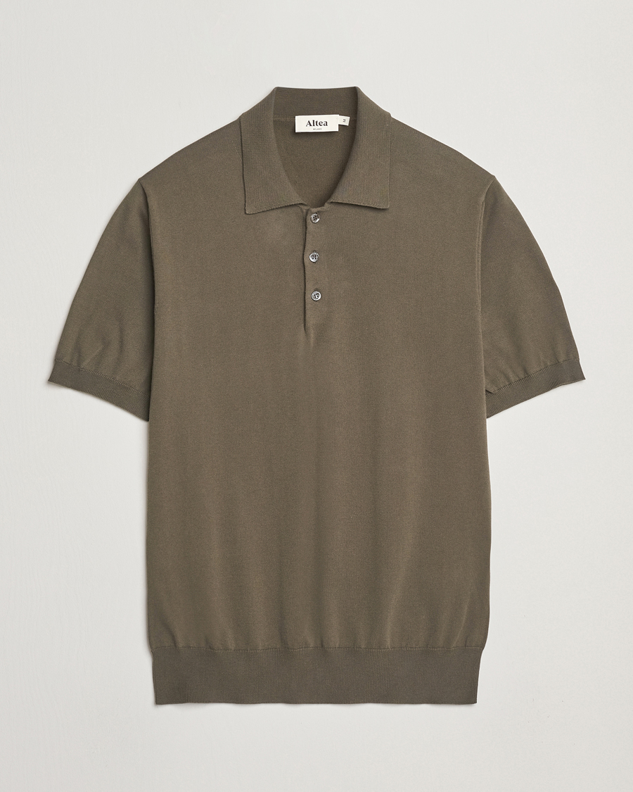 Homme | Polos | Altea | Short Sleeve Cotton Polo Military