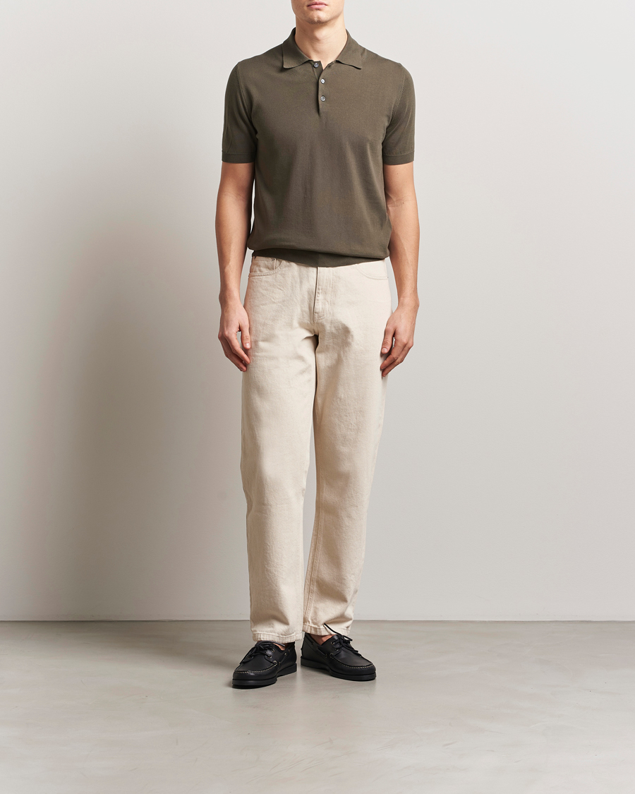Homme | Polos | Altea | Short Sleeve Cotton Polo Military