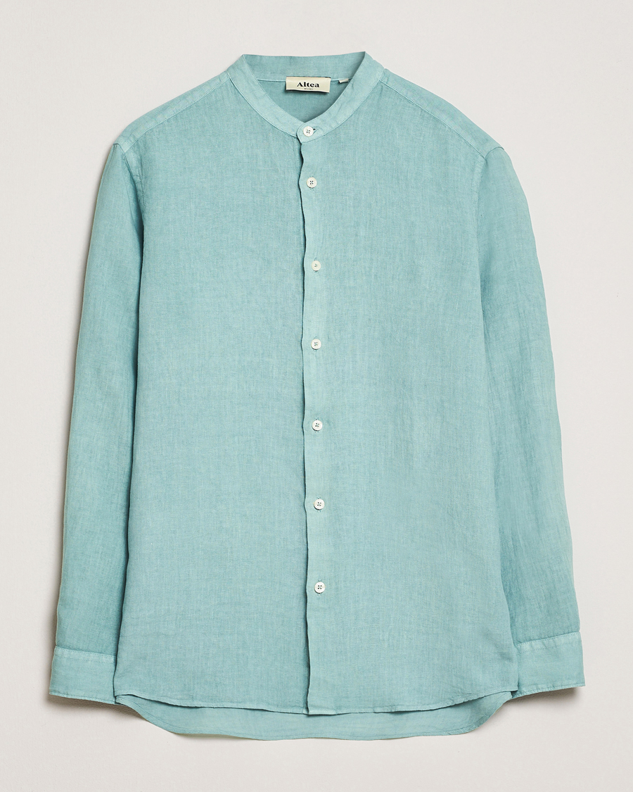 Homme | Chemises | Altea | Linen Guru Collar Shirt Azzurro