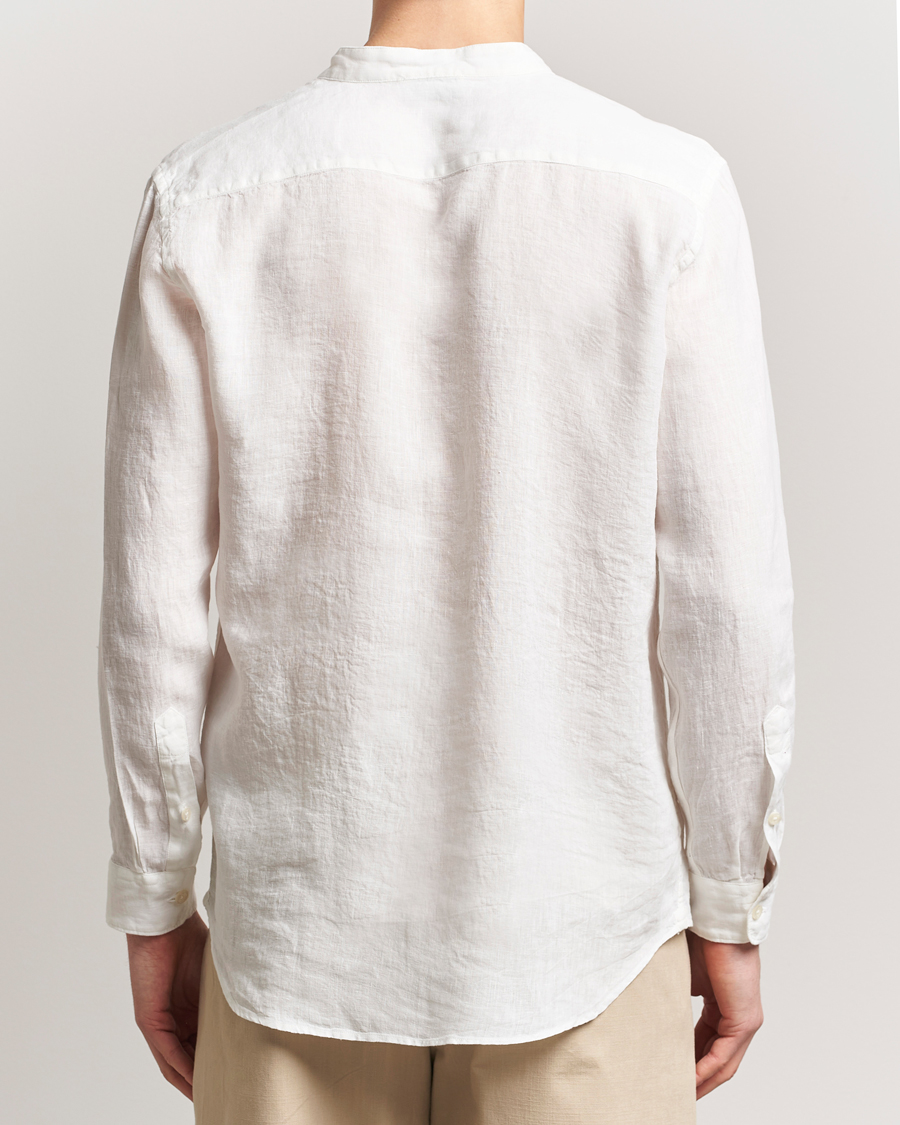 Homme | Chemises | Altea | Linen Guru Collar Shirt White