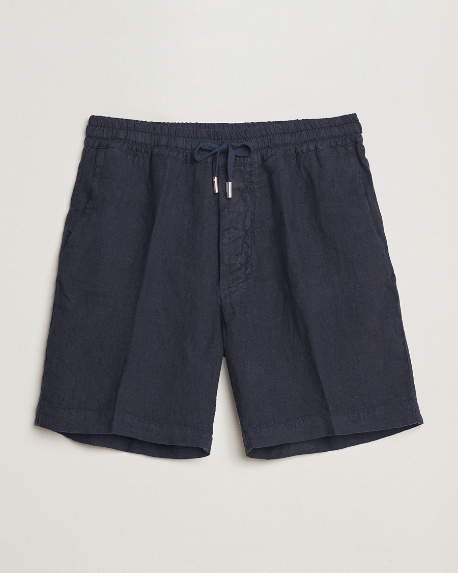 Homme | Shorts | Altea | Linen Drawstring Shorts Navy