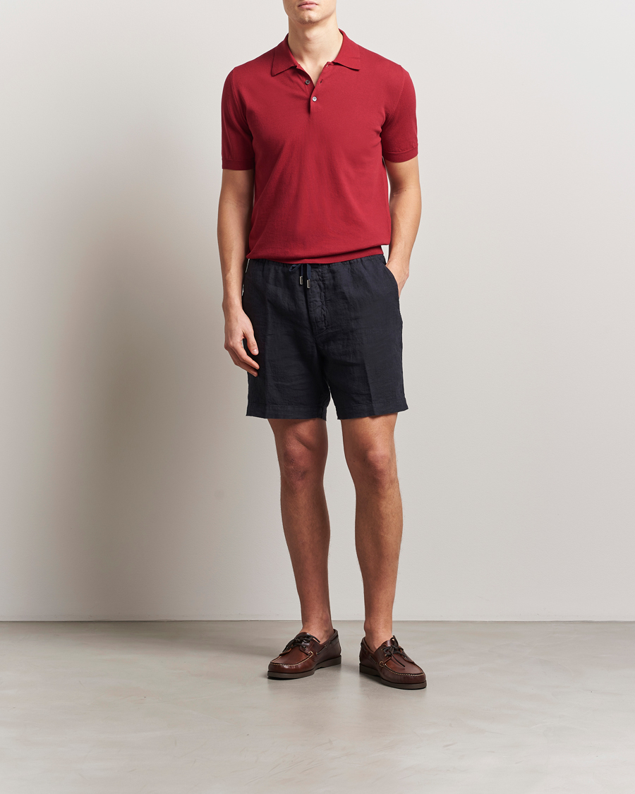 Homme | Shorts | Altea | Linen Drawstring Shorts Navy