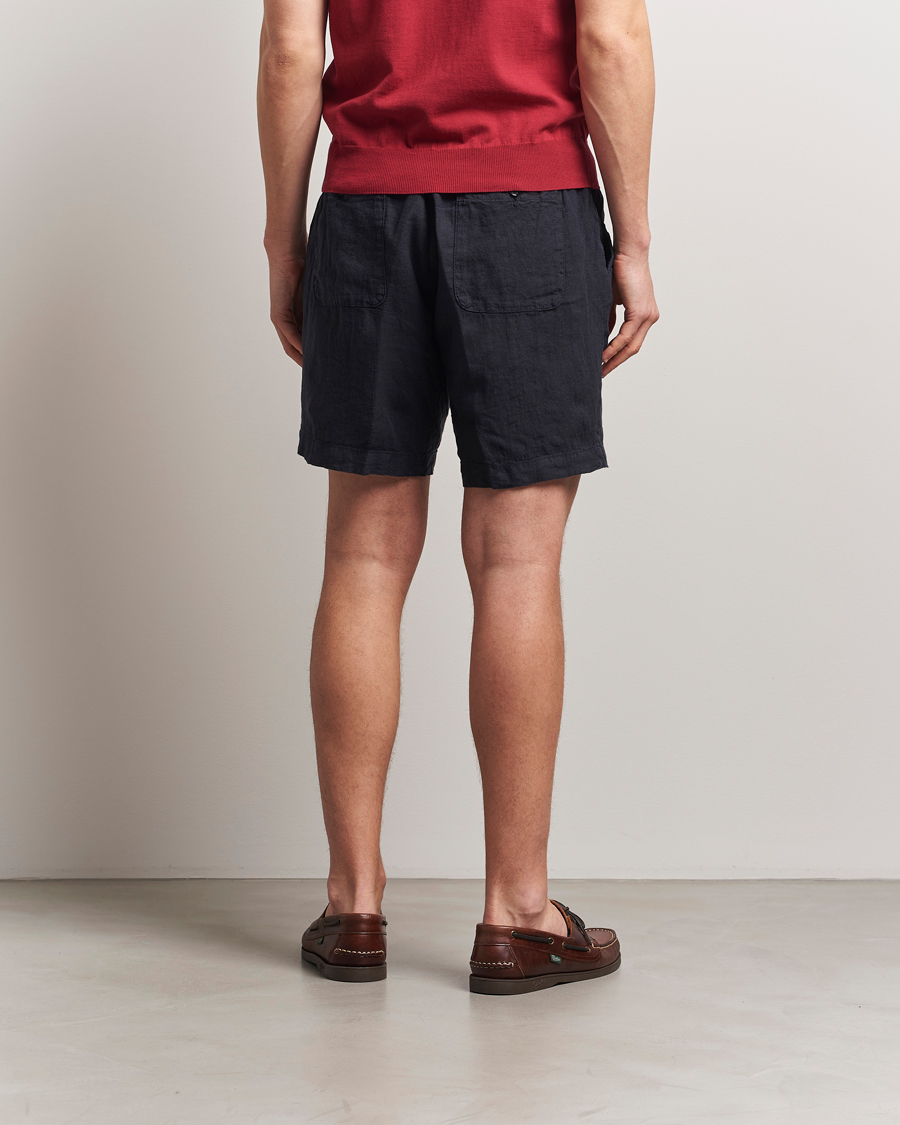 Homme | Shorts | Altea | Linen Drawstring Shorts Navy
