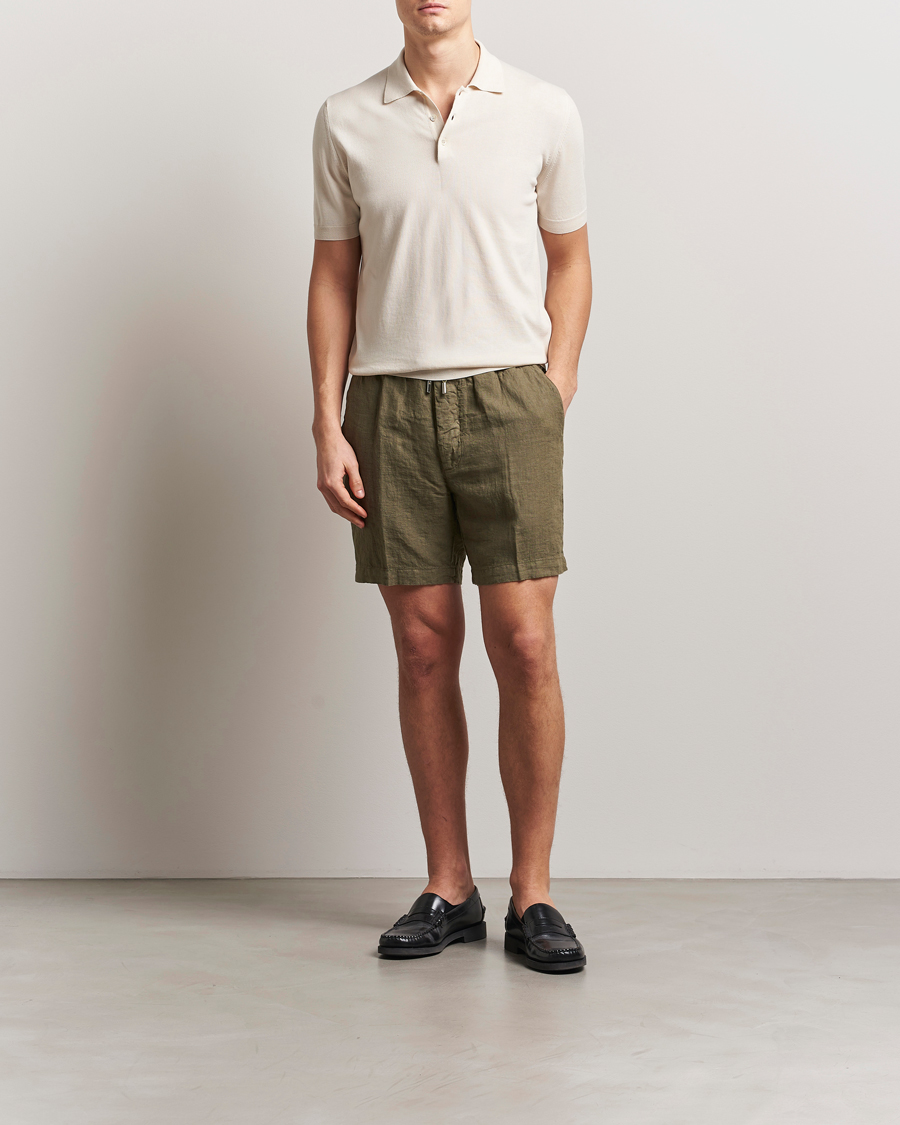 Homme | Shorts | Altea | Linen Drawstring Shorts Military