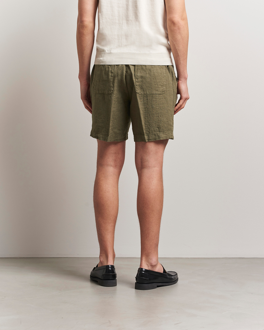 Homme | Shorts | Altea | Linen Drawstring Shorts Military