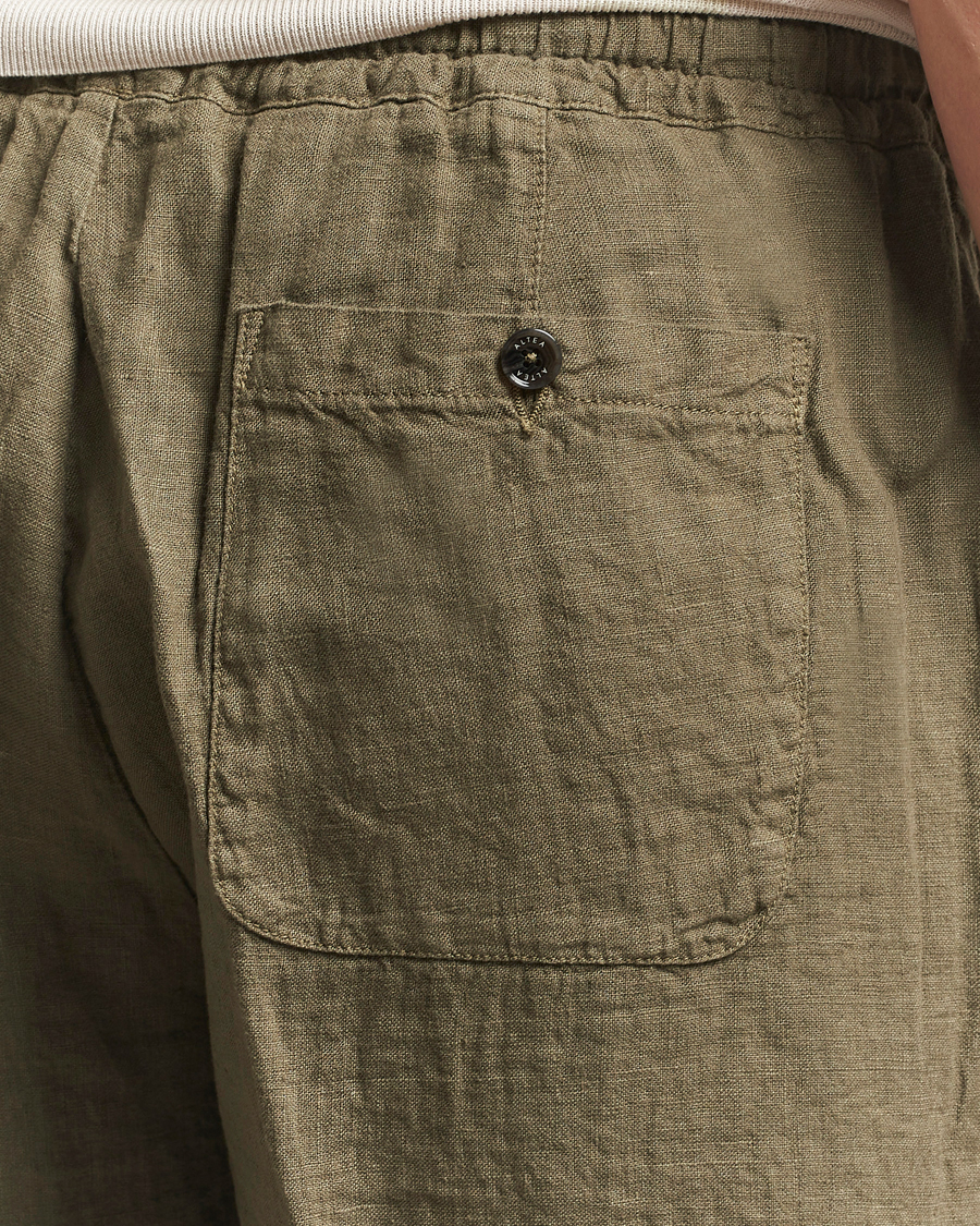 Homme | Shorts | Altea | Linen Drawstring Shorts Military