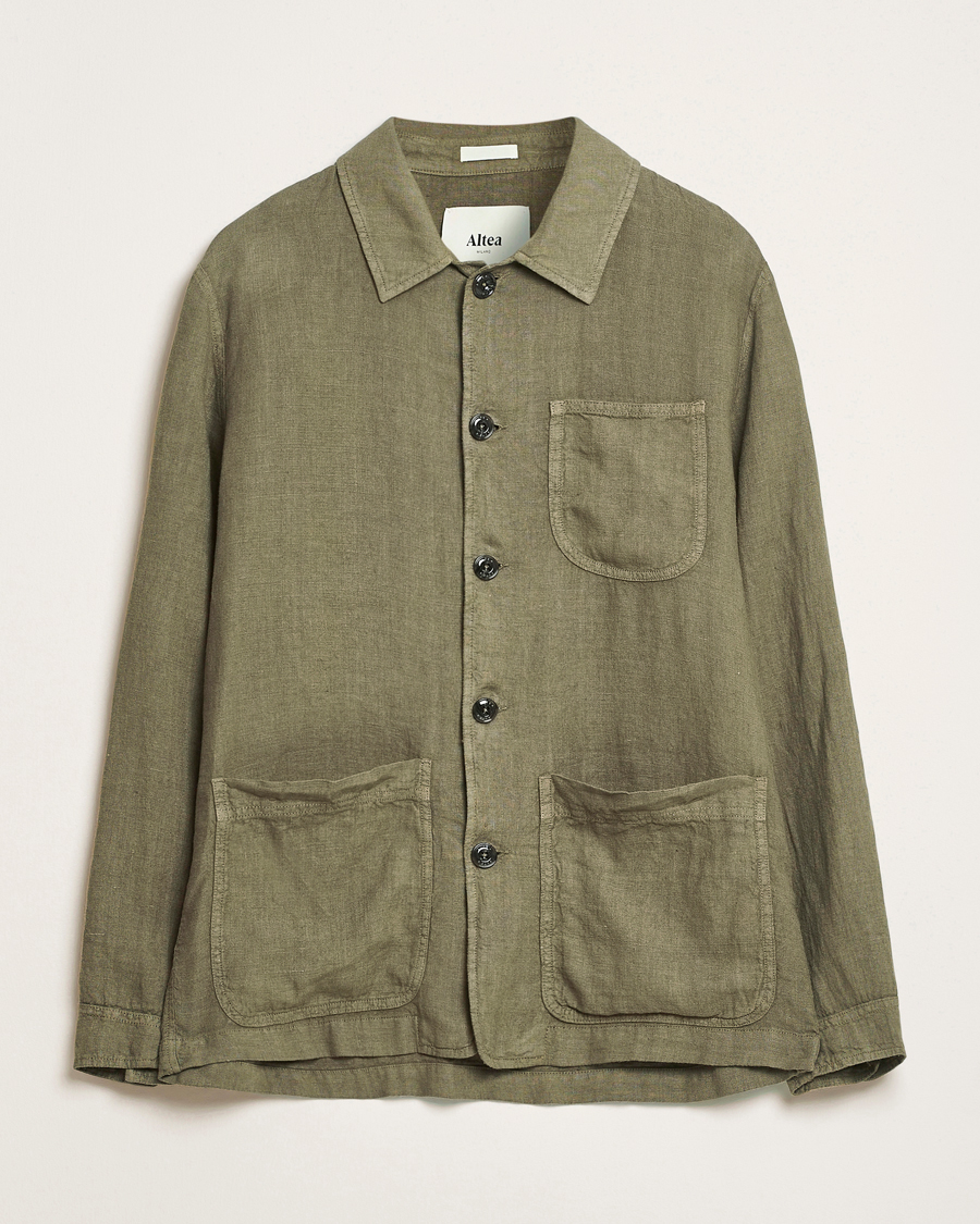 Homme | Manteaux Et Vestes | Altea | Linen Chore Jacket Military
