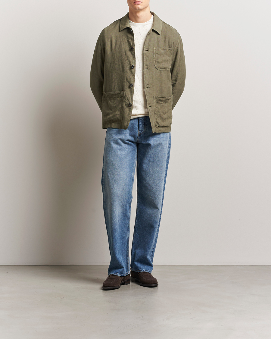 Homme | Manteaux Et Vestes | Altea | Linen Chore Jacket Military
